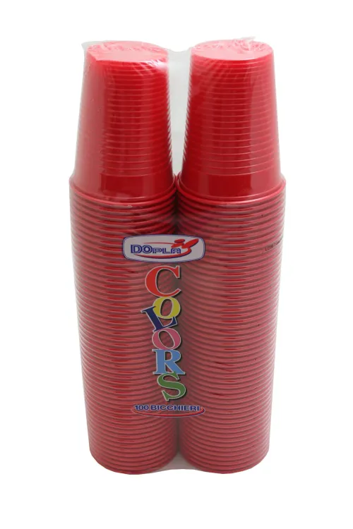 dopla czerwone kubki jednorazowe plastkiowe