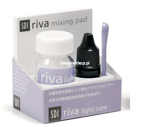 SDI Riva Light Cure Proszek 15g + Płyn 8g A3 - Cement glasjonomerowy modyfikowany żywicą