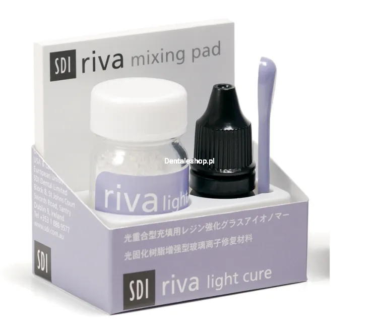 SDI Riva Light Cure Proszek 15g + Płyn 8g A3 - Cement glasjonomerowy modyfikowany żywicą