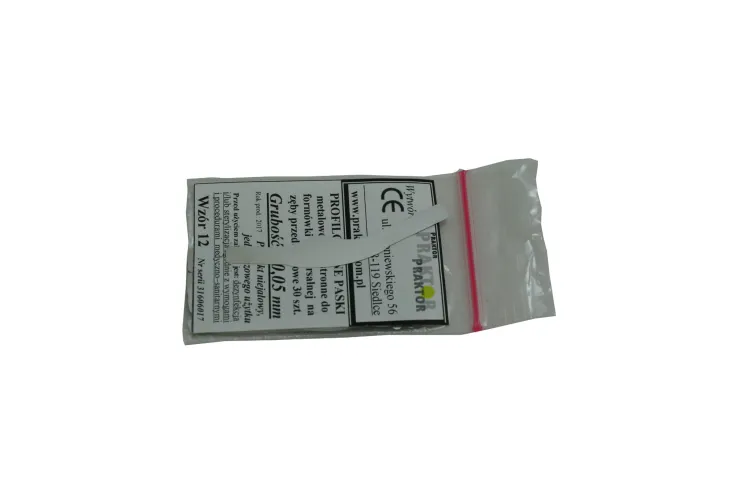 Profilowane paski metalowe jednostronne Wzór 12 30 szt. praktor