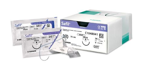 BRAUN Safil Nici wchłanialne chirurgiczne 4-0 DS19 70 cm 1 szt. - Szew do zamykania tkanek miękkich
